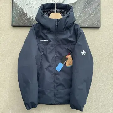 새상품 MAMMUT 아웃도어 네이비 후드 부착 다운 자켓 L