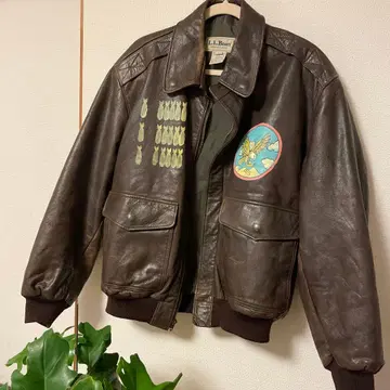 L.L.Bean 빈티지 페인트 가죽 자켓