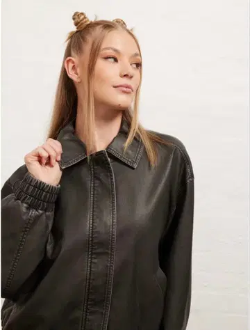 워시드 블랙 가죽 자켓 JayJays