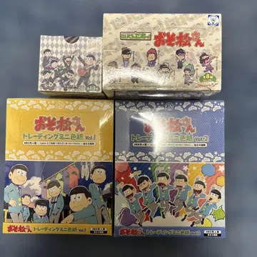 오소마츠 6쌍둥이 캔뱃지 및 트레이딩 미니 색지 세트