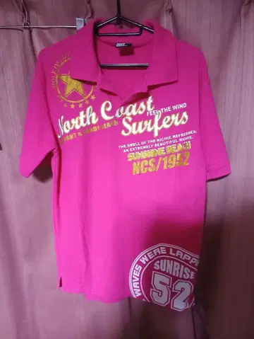 노스 코스트 서퍼즈 북해안 서퍼즈 피케 셔츠 핑크