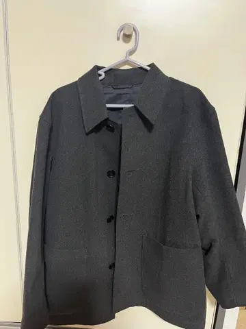 UNIQLO U 울 블렌드 셔츠 자켓 다크 그레이