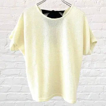 원 웨이 원웨이 썸머 니트 티셔츠 반팔 리본 크로쉐