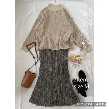 모카색 스커트 세트 여성용 의류 묶음 판매 코디 판매 캐주얼 페미닌