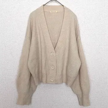 위고 스탠다드 | 숏 기장 니트 가디건 [ F ] 베이지 V넥
