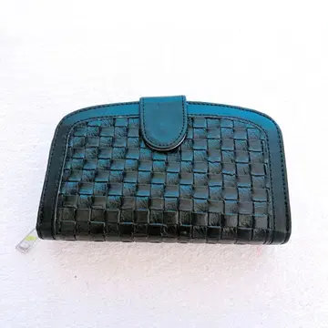 뜨개질 디자인 접이식 지갑 블랙