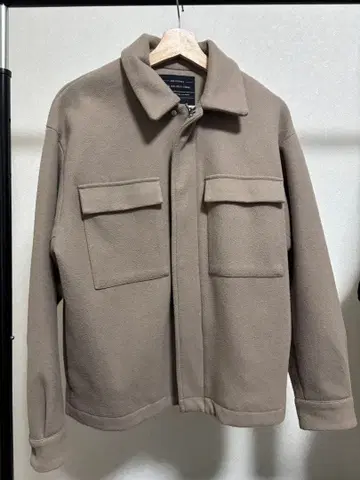 울 혼방 패브릭 베이지 자켓 S