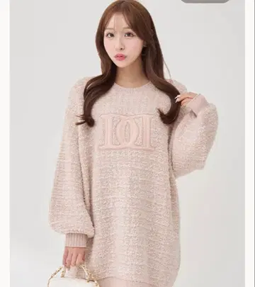 DD 로고 트위드 니트 풀오버