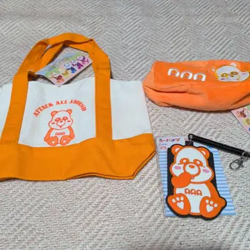 AAA 미니 토트 펜 파우치 패스 케이스 세트 오렌지