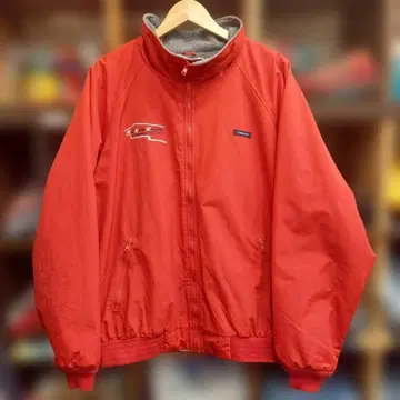 랜즈 엔드 XL 레드 안감 플리스 자켓