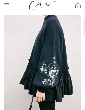 CLANE EMBROIDERTY FRILL KNIT