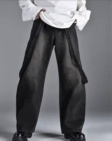 vintage make curved leg 3Dsuspenderdenim