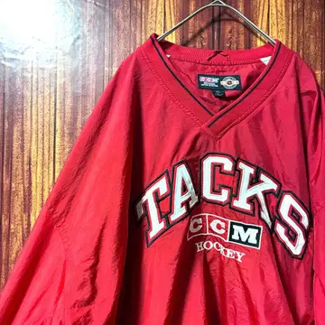 XL 칼리지 로봇 아이스하키 나일론 풀오버 US 구제 의류