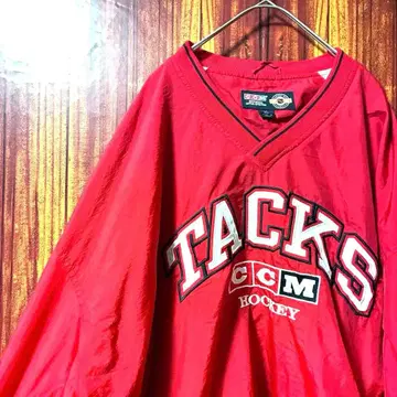 XL 칼리지 로봇 아이스하키 나일론 풀오버 US 구제 의류