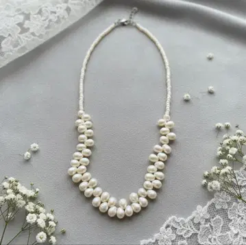 [새상품급] 화이트 담수 진주 목걸이