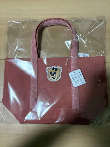 올드 테디걸 와펜 토트백 핑크