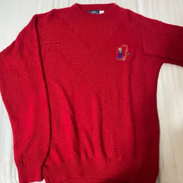 JANTZEN 빨간색 골프 자수 니트 L