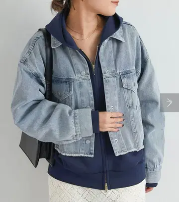 새상품 데님 트윌 숏 자켓 블루