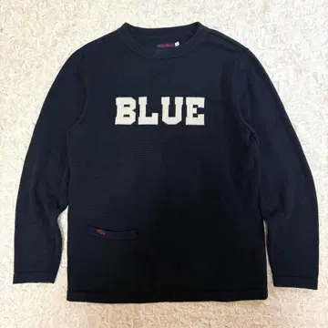 XL 사이즈 BLUE BLUE 메리노울 배합 코튼 니트 세탁 가능