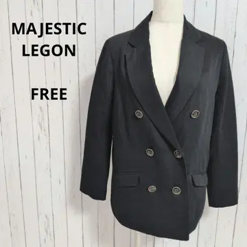 마제스틱 레곤 테일러드 자켓 블레이저 안감 스트라이프 F 블랙 컬러