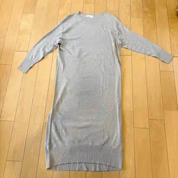 SLOBE iena 니트 원피스 긴팔 맥시 길이 베이지