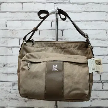 새상품 베베다얀 트윌 x 인조 가죽 부속 숄더백 베이지