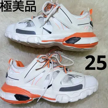 컨디션 최상 통굽 스니커즈 화이트 오렌지 25.5