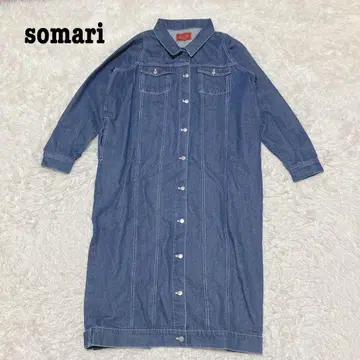 a2030 [ 소말리아 ] 데님 롱 원피스 성숙 캐주얼 포켓 있음 F