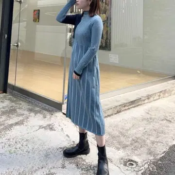 새상품급 UNITED TOKYO 유나이티드 도쿄 리브 니트 원피스