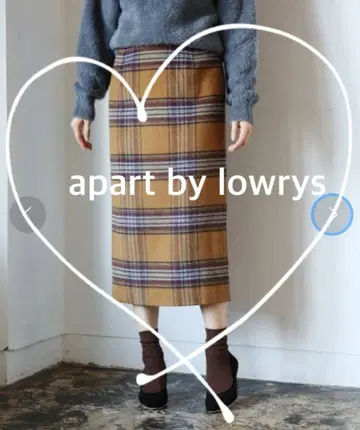 [ A part by ] TR 기모 체크 타이트 미디 스커트 브라운