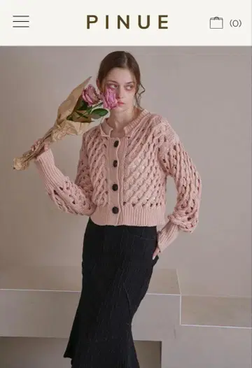 [ 새상품급 ] PINUE 애플파이 니트 가디건