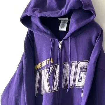 NFL 바이킹스 VIKINGS 풀 집업 후드티 L 퍼플 보라색 구제 의류