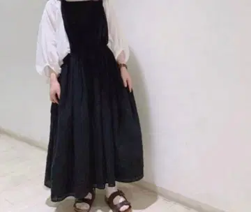 사만사 모스모스 오버 레이스 에이프런 원피스