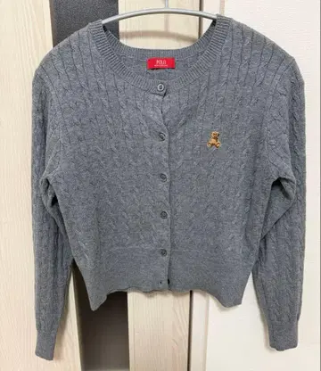 Polo 케이블 니트 가디건 그레이 사이즈 2