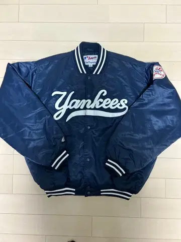 [ 초레어 XXL ] 마제스틱 뉴욕 양키스 바시티 자켓 네이비
