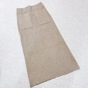 미라 오웬 롱 스커트 니트 브라운 사이즈 1