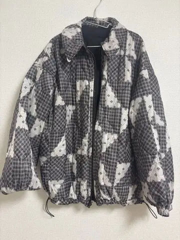 새상품급 니코앤드 리버서블 모듬 패턴 퀼트 자켓 블랙