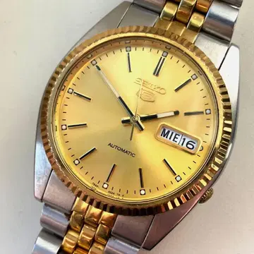 세이코5 세이코5 자동 시계 콤비 골드 실버
