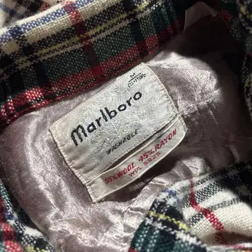 60s Marlboro 체크 무늬 플란넬 셔츠 빈티지 아메카지