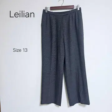 Leilian 다크 그레이 와이드 팬츠 심플 사이즈 13