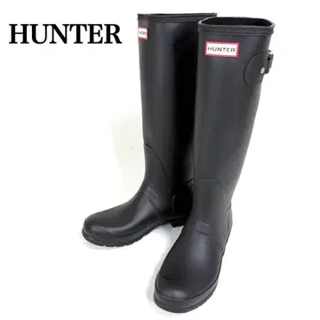 [ 거의 미사용 ] HUNTER 레인부츠 러버 블랙 UK7 롱 벨트
