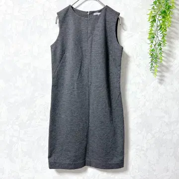 유니클로 슬리브리스 원피스/무지/폴리에스테르/S/깔끔함/그레이