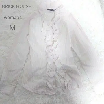 BRICK HOUSE 프릴 디자인 스트라이프 블라우스