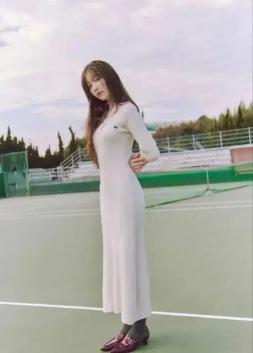 스키퍼 리브 니트 원피스 스나이델 라코스테