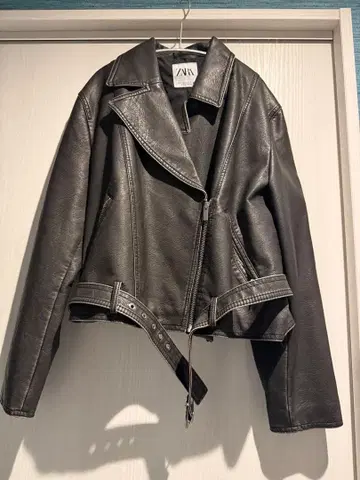 ZARA 톤 다운 블랙 라이더 자켓 XL