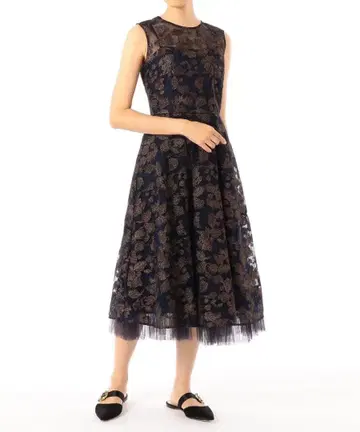 그레이스 콘티넨탈 라메 자수 튤 원피스