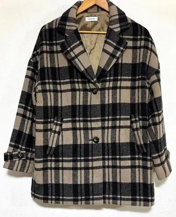 LAGUA GEM 체크 무늬 울 혼방 자켓