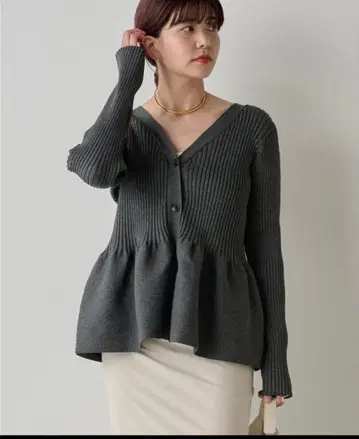 개럴개런트 [ 앞뒤 2way ] 페플럼 2WAY 가디건 그레이