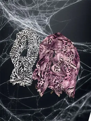 제브라 패턴과 레오파드 무늬 스톨 2세트