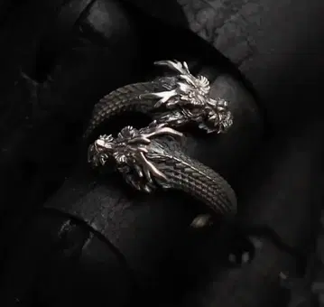 드래곤 모티브 실버 오픈 반지 22~27일 중 1700엔 판매 예정